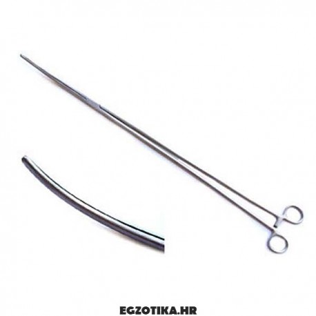 Forceps, zakrivljeni, 40 cm